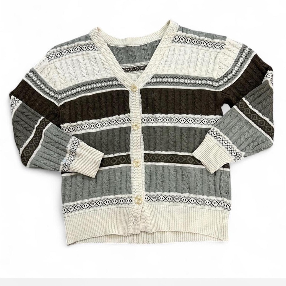 Cozy Striped Button-Up Cardigan